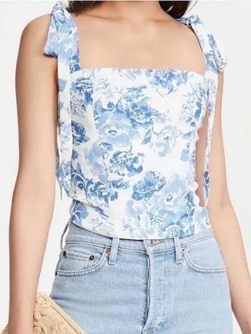 Reformation Ellora Top - Blue and White Floral